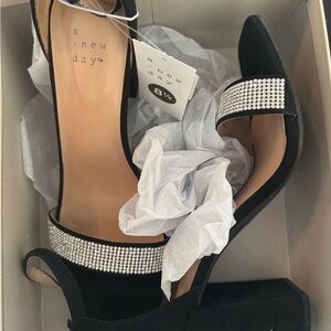 Black Heels with rhinestones